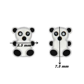 Boucles d'oreilles Enfant Panda Argent rhodié 925/1000 ROBBEZ MASSON, dimensions.