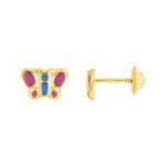 Boucles d'oreilles Enfant Papillon Or jaune 750/1000 ROBBEZ MASSON