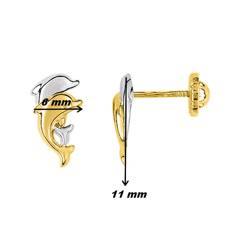 boucles-d-oreilles-enfant-or-jaune-et-blanc-750-dauphin-robbez-masson-BK205B-dimensions Boucles d'oreilles Enfant Dauphin Or jaune et blanc 750/1000 ROBBEZ MASSON, dimensions