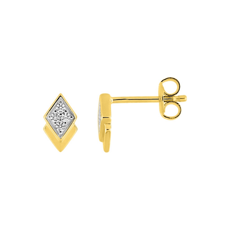 Boucles d’oreilles Femme Plaqué Or, Rhodium et Oxydes de zirconium ROBBEZ MASSON