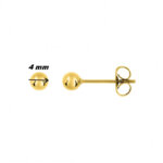Boucles d’oreilles boules 4 mm Femme Plaqué OR ROBBEZ MASSON, diamètre