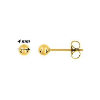 Boucles d’oreilles boules 4 mm Femme Plaqué OR ROBBEZ MASSON, diamètre