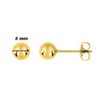 Boucles d’oreilles boules 6 mm Femme Plaqué OR ROBBEZ MASSON, diamètre