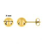 Boucles d’oreilles boules 8 mm Femme Plaqué OR ROBBEZ MASSON, diamètre