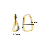 Boucles d’oreilles créoles géométriques Femme Plaqué Or et Rhodium ROBBEZ MASSON, dimensions
