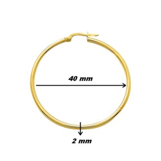 Boucles d'oreilles créoles Femme Plaqué Or ROBBEZ MASSON, dimensions
