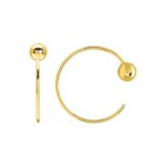 Boucles d'oreilles demi créoles Femme boules Plaqué Or ROBBEZ MASSON