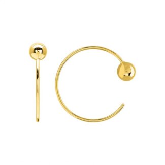 Boucles d'oreilles demi créoles Femme boules Plaqué Or ROBBEZ MASSON