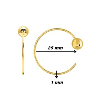 Boucles d'oreilles demi créoles Femme boules Plaqué Or ROBBEZ MASSON