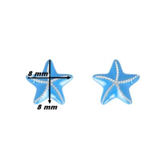 Boucles d'oreilles Enfant Etoile de mer Argent rhodié 925/1000 ROBBEZ MASSON, dimensions