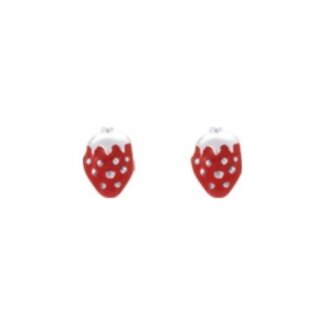 Boucles d'oreilles Enfant Fraise Argent rhodié 925/1000 ROBBEZ MASSON