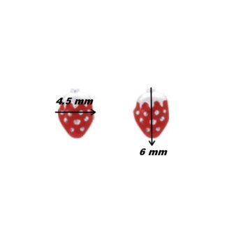 Boucles d'oreilles Enfant Fraise Argent rhodié 925/1000 ROBBEZ MASSON, dimensions
