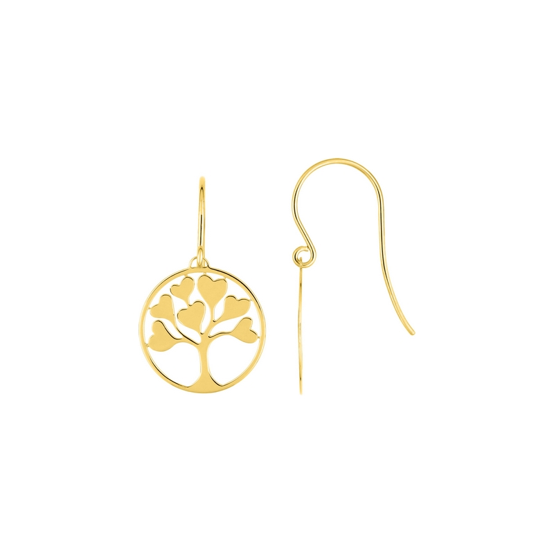 boucles-oreilles-pendantes-arbre-de-vie-femme-plaqué-or-et-oxydes-robbre-masson-135924 Boucles d'oreilles pendantes Arbre de vie et Cœur Plaqué Or ROBBEZ MASSON