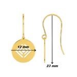 Boucles d'oreilles pendantes Cercle Femme Plaqué Or ROBBEZ MASSON, dimensions