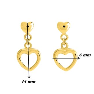 Boucles d'oreilles pendantes Cœur Femme Plaqué Or ROBBEZ MASSON, dimensions