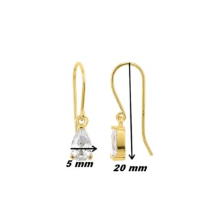 Boucles d'oreilles pendantes Femme Plaqué Or et Oxydes de zirconium ROBBEZ MASSON, dimensions