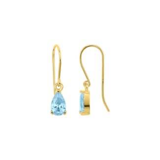 Boucles d'oreilles pendantes Femme Plaqué Or et Oxydes bleus de zirconium ROBBEZ MASSON