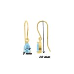 Boucles d'oreilles pendantes Femme Plaqué Or et Oxydes bleus de zirconium ROBBEZ MASSON