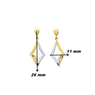 Boucles d'oreilles pendantes Femme Plaqué Or et Rhodium ROBBEZ MASSON, dimensions