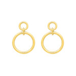 Boucles d oreilles pendantes Double cercle Femme Plaqué Or ROBBEZ MASSON