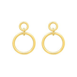 Boucles d oreilles pendantes Double cercle Femme Plaqué Or ROBBEZ MASSON