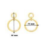 Boucles d oreilles pendantes Double cercle Femme Plaqué Or ROBBEZ MASSON, dimensions