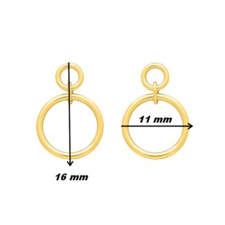 Boucles d oreilles pendantes Double cercle Femme Plaqué Or ROBBEZ MASSON, dimensions