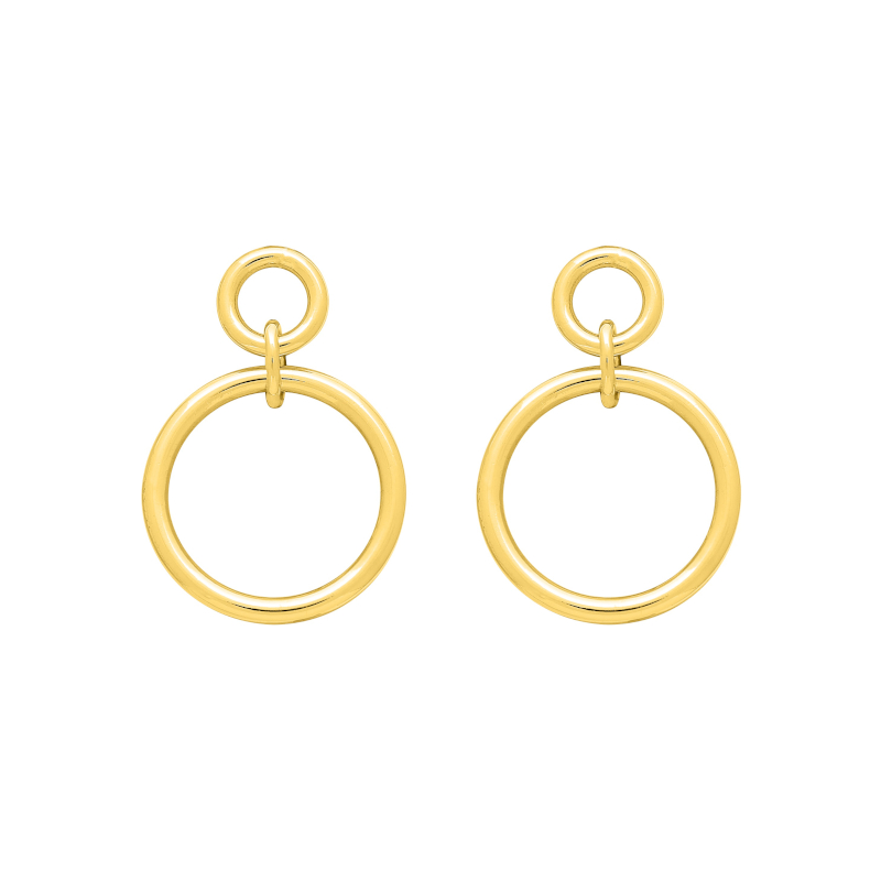 boucles-oreilles-pendantes-femme-plaqué-or-robbez-masson-135833 Boucles d oreilles pendantes Double cercle Femme Plaqué Or ROBBEZ MASSON
