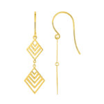 Boucles d oreilles pendantes Losange Femme Plaqué Or ROBBEZ MASSON