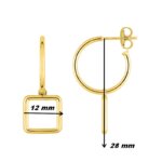 Boucles d'oreilles demi créoles pendantes Femme Plaqué Or ROBBEZ MASSON, dimensions