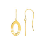 Boucles d'oreilles pendantes Ovales Femme Plaqué Or ROBBEZ MASSON
