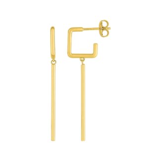 Boucles d'oreilles pendantes géométrique Femme Plaqué Or ROBBEZ MASSON