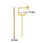 Boucles d'oreilles pendantes géométrique Femme Plaqué Or ROBBEZ MASSON, dimensions
