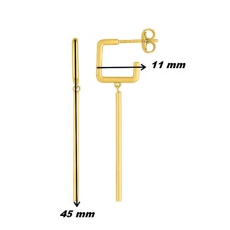Boucles d'oreilles pendantes géométrique Femme Plaqué Or ROBBEZ MASSON, dimensions