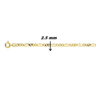Chaîne alternée 1+3 Plaqué Or ROBBEZ MASSON, largeur