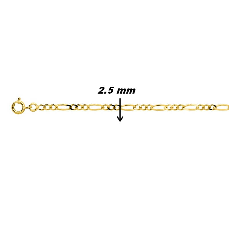 chaine-alternee-1+3-plaque-or-101213C-largeur Chaîne alternée 1+3 Plaqué Or ROBBEZ MASSON, largeur