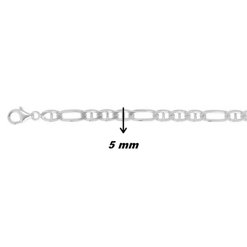 chaine-homme-argent-rhodié-maille-marine-alternée-robbez-masson-301474C-largeur Chaîne Homme maille marine alternée Argent 925/1000 ROBBEZ MASSON, largeur