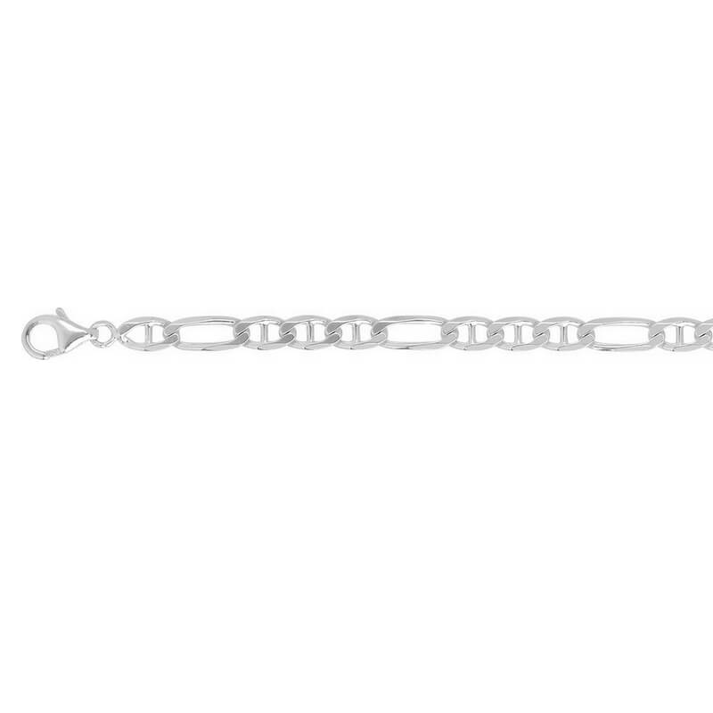 chaine-homme-argent-rhodié-maille-marine-alternée-robbez-masson-301474C Chaîne Homme maille marine alternée Argent 925/1000 ROBBEZ MASSON