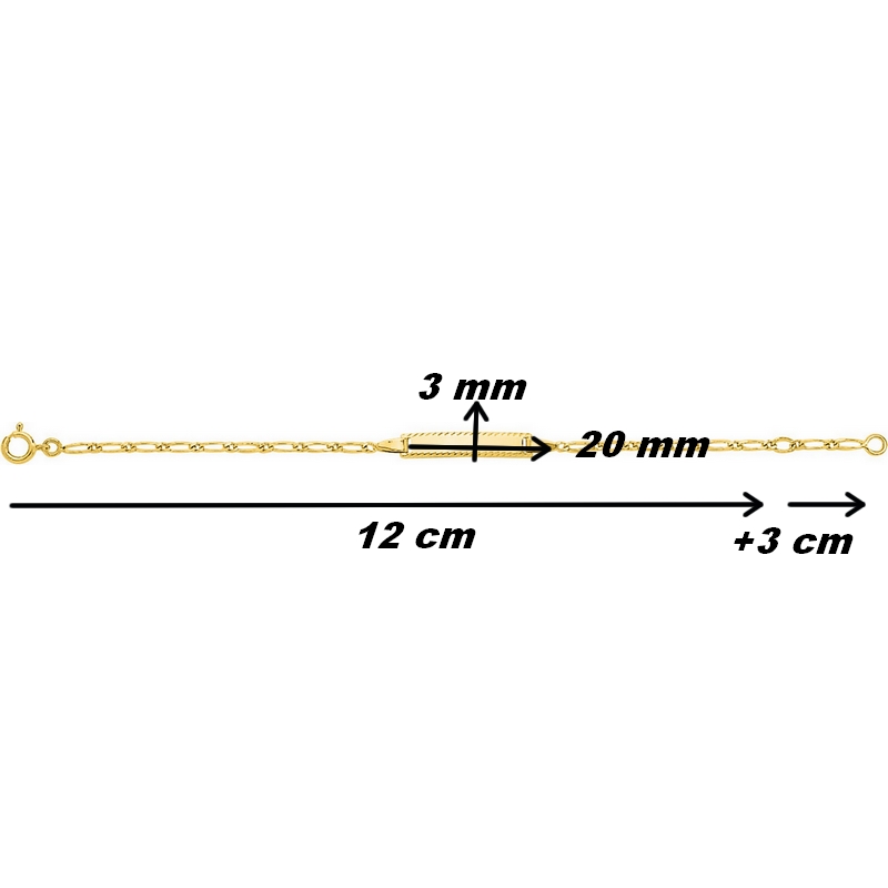 gourmette-bébé-or-jaune-750-maille-alternée-524-17BBL-robbez-masson-dimensions Gourmette Bébé Or jaune 750/1000 ROBBEZ MASSON, dime