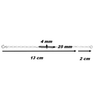Gourmette Enfant maille alternée 1+1, Argent 925/1000 ROBBEZ MASSON, dimensions