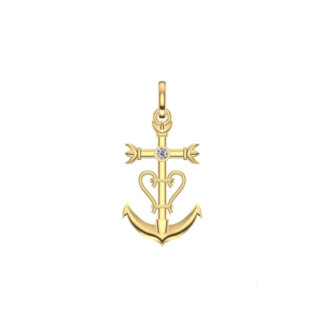 Pendentif Croix de Camargue Or jaune 750/1000 et Diamant ECLAT DE CAMARGUE THOMAS JAVON