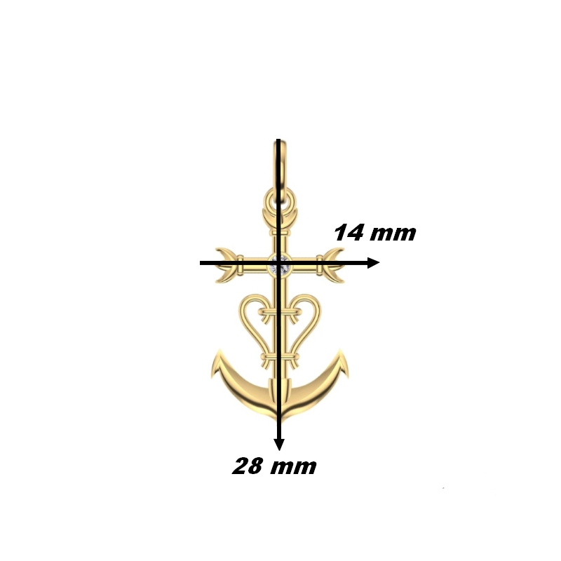 pendentif-croix-de-camargue-or-jaune-750-et-diamant-thomas-javon-CCDT25-dimensions Pendentif Croix de Camargue Or jaune 750/1000 et Diamant ECLAT DE CAMARGUE THOMAS JAVON, dimensions