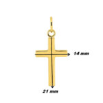 Pendentif Croix Plaqué Or ROBBEZ MASSON, dimensions