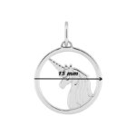 Pendentif Licorne Enfant, Argent 925/1000 ROBBEZ MASSON, diamètre