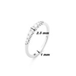 Alliance Platine et Diamants R8105FMTWNQ14 FACET, dimensions.