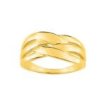 Bague Femme large croisée Plaqué Or ROBBEZ MASSON
