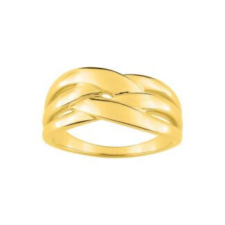 Bague Femme large croisée Plaqué Or ROBBEZ MASSON