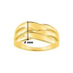 Bague Femme large croisée Plaqué Or ROBBEZ MASSON, dimensions