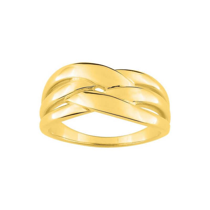 Bague Femme large croisée Plaqué Or ROBBEZ MASSON