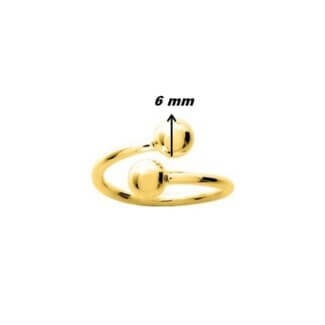Bague Boule ouverte Femme Plaqué Or ROBBEZ MASSON, dimensions